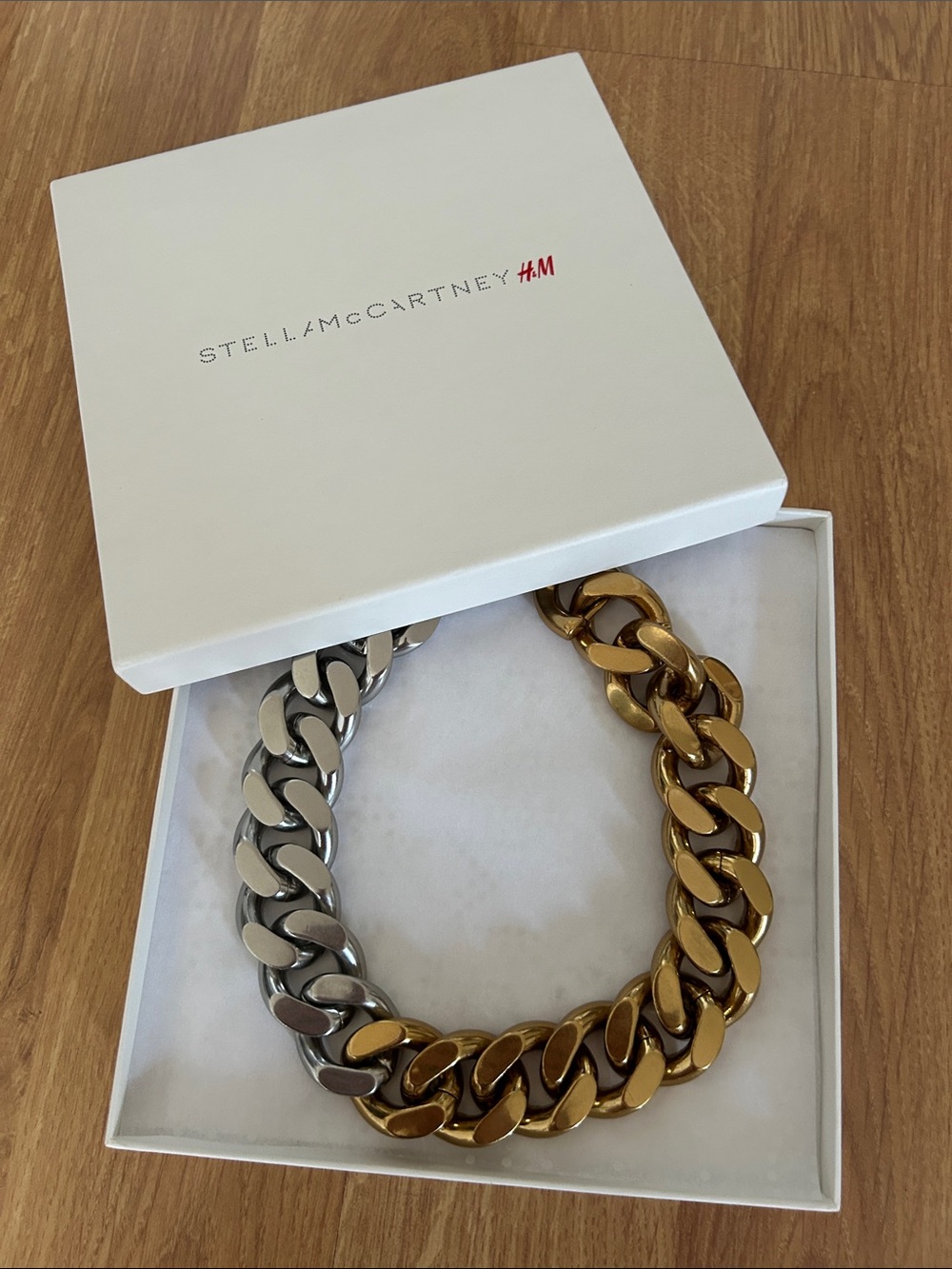 Stella McCartney for H&M Two-Tone Chunky Chain Necklace - Silver & Gold - Picture 4 of 7